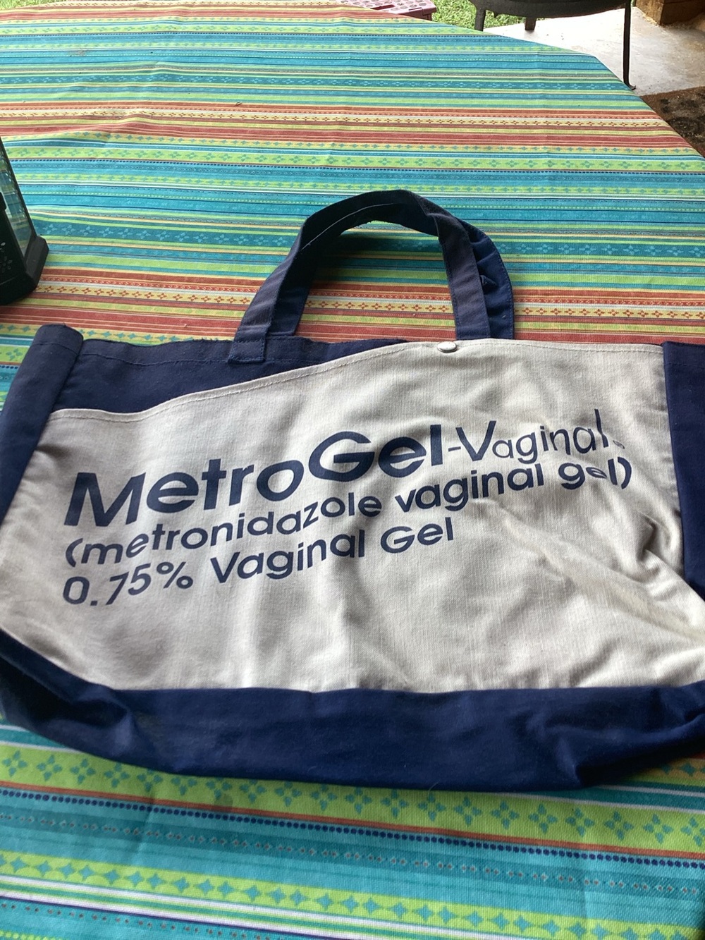 Métrogel Pharmaceutical Tote Bag in Navy and White